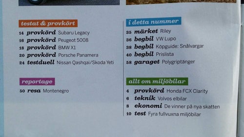 Vi bilägare nr 15 2009: Subaru Legacy, BMW X1, Porsche Panamera, Peugeot 5008