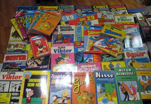 47 st. seriepockets, Snobben, Spindelmannen, Disney, Stålmannen mm.