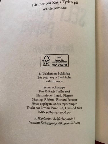 SELMA OCH PAPPA Katja Tydén 2019