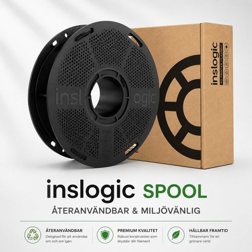 Inlogic återanvändningsbar tom spole för 1,75 mm filament