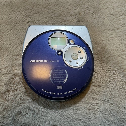 Grundig Squixx CDP4301AS10 Bärbar CD-Spelare Discman Blå Ultra Bass System