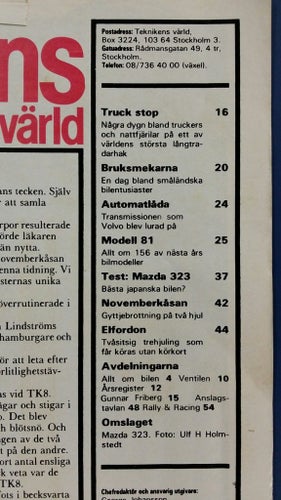 Teknikens Värld nr 26 1980: Mazda 323 SDX 1981, fakta om alla 81:or