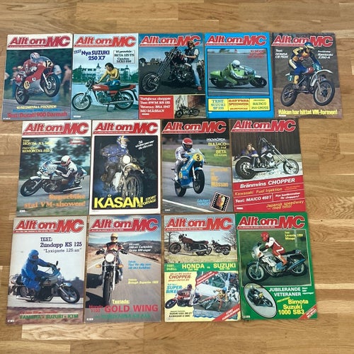 13 tidningar Allt om MC från 1978-1980