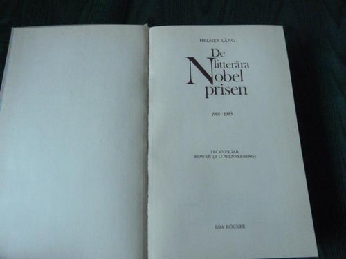 DE LITTERÄRA NOBEL PRISEN 1901 - 1983,  H. LÅNG, 1984,  BÖCKER