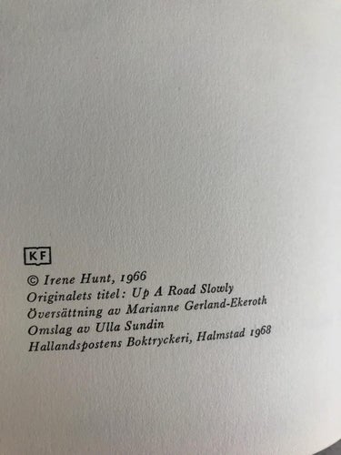 BARA UNG EN GÅNG Irene Hunt 1968
