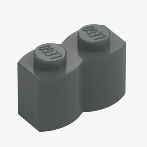 25st Lego PALISADE BRICK 1X2 Dark Stone Grey (4211095)(30136)