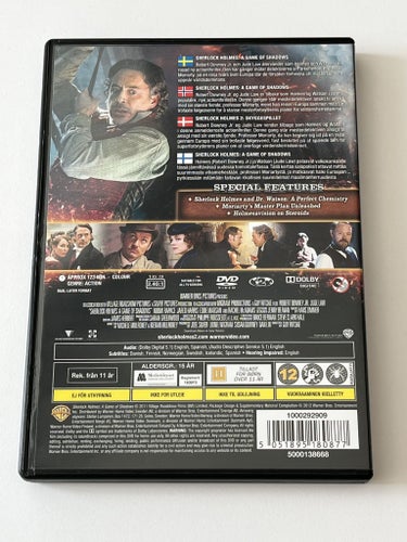 Sherlock Holmes - A game of shadows (Robert Downey Jr. & Noomi Rapace). Beg. DVD