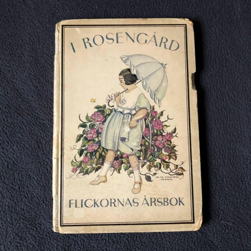 I rosengård - Flickornas årsbok - 1920-tal Retro Vintage Antik äldre bok Vacker