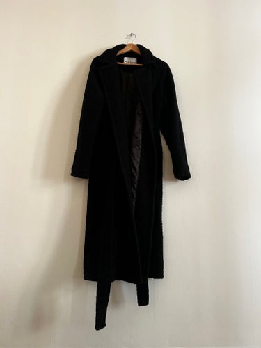 Ganni Black Boucle Coat