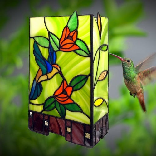 Stained Glass Table Lamp Night Lights "Hummingbird"