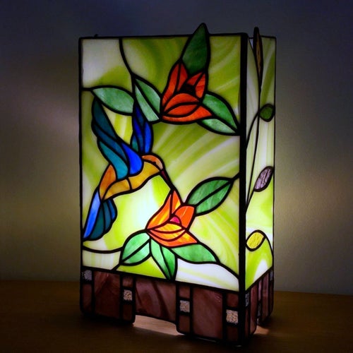 Stained Glass Table Lamp Night Lights "Hummingbird"