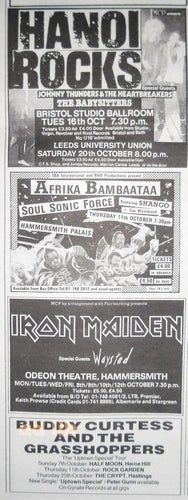 HANOI ROCKS & JOHNNY THUNDERS, IRON MAIDEN Mfl.., AD 1984