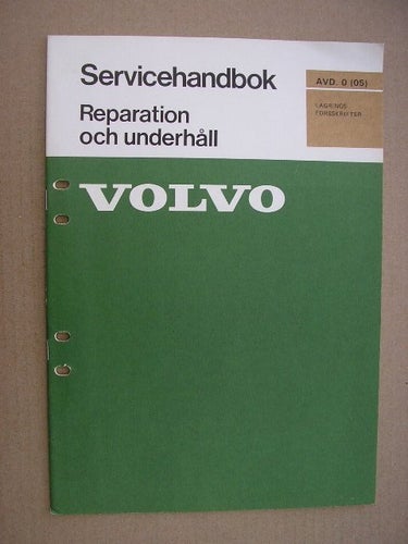 VOLVO Verkstadshandbok Tvätt o rengöring Lagringsföreskrifter