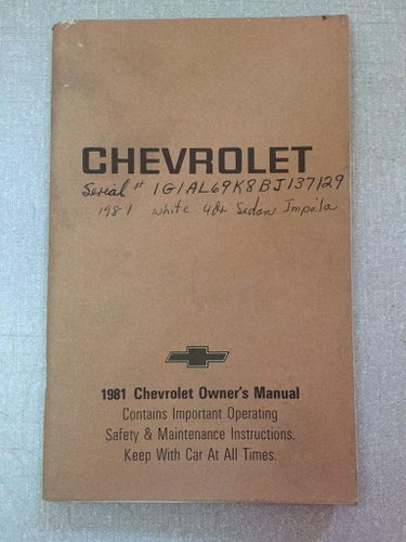 1981 Chevrolet Owner's Manual