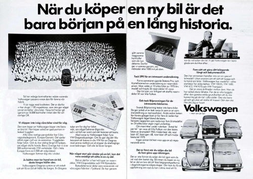 VOLKSWAGEN VW, STOR REKLAMANNONS 1973