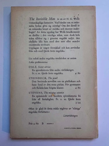 H.G. Wells - The Invisible man (pocket) bok