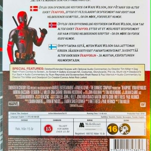 Deadpool STEELBOOK NY INPLASTAD (Blu-ray)