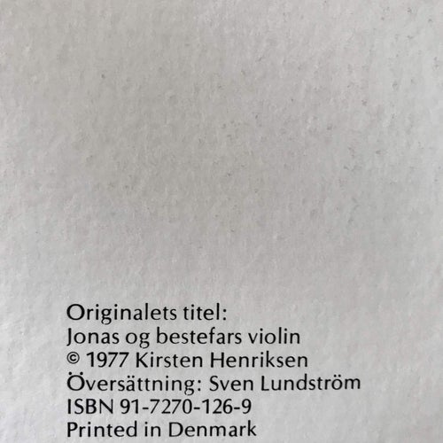 JONAS OCH FARFARS FIOL Kirsten Henriksen 1977