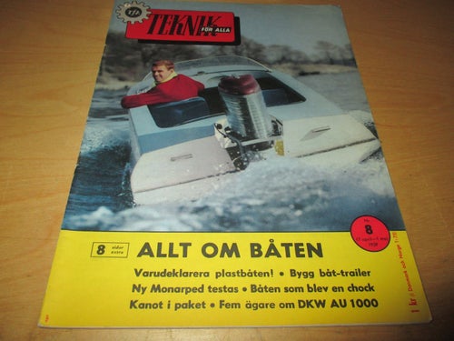 TEKNIK FÖR ALLA NR 8 1959. DKW AU 1000, MONARK "LA STRADA" ,M.M
