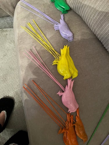 Fågel och groda växtdekorationer 12 stycken