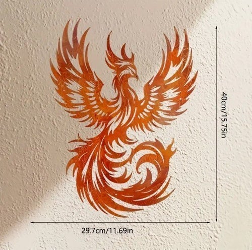 Phoenix Metal Wall Art, ca 40 x 30 cm NY