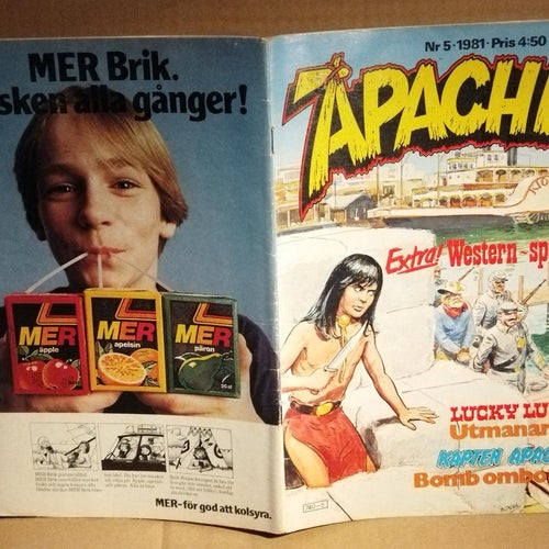 Apache 1981 nr 5 + Western-spel platta i mitten. Very Good