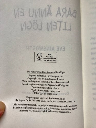 BARA ÄNNU EN LITEN LÖGN Eve Ainsworth 2021