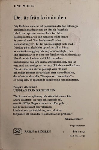 BOK: Det är från kriminalen. Av Uno Modin