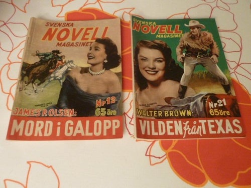 TIDNING, 2 STYCKEN NOVELLMAGASINET, NR 12 - MORD I GALOPP, NR 21 - VILDEN FRÅN T