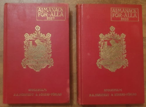 "Almanack För Alla" 1928 & 1929 snart 100 år gamla almanackor i fint skick!