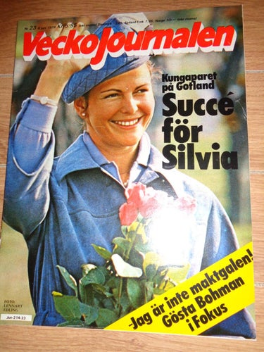Vecko journalen nr23 1978 kungligt Drottning Silvia på Gotland, Gösta Bohman