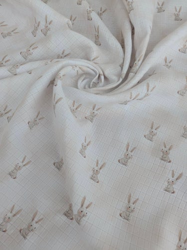 Juvaviclothing, bambumuslinfilt med söta kaniner