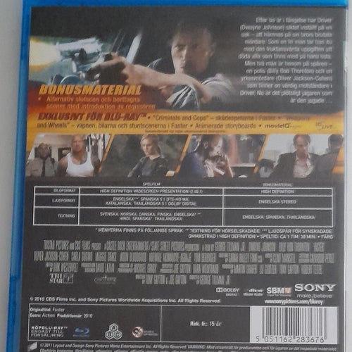 Faster Blu-ray / Dwayne Johnson "The Rock" / Billy Bob Thornton / Svensk Text