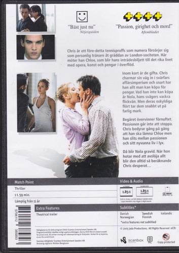 DVD / Match Point / Woody Allen / Scarlett Johansson, Brian Cox / Nära nyskick