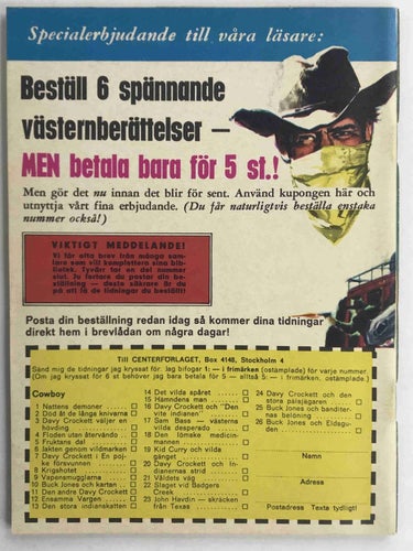 Cowboy - 1967:16 Oläst!