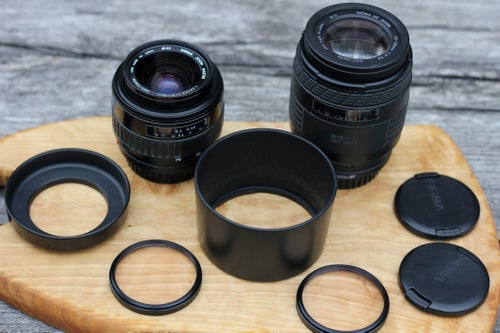 Kamerapaket Sigma objektiv 35-70 & 70-210 Minolta A Sony AF blixt Suntax kit