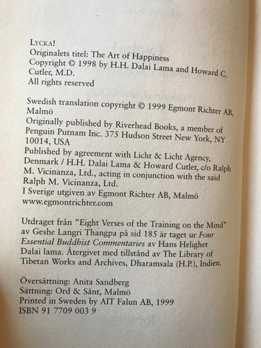 LYCKA! En handbok i konsten att leva + MEDITATIONENS STADIER Dalai Lama