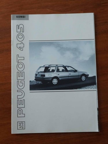 Peugeot 405 tillbehör försäljningsbroschyr kombi