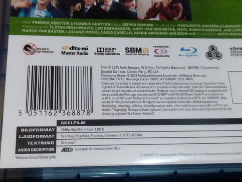 Den unge Zlatan, Blu-ray