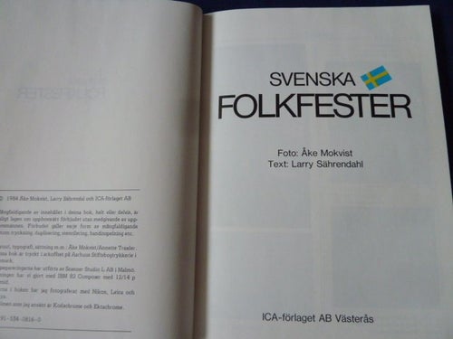 SVENSKA FOLKFESTER, Å. MOKVIST, 1984, BÖCKER