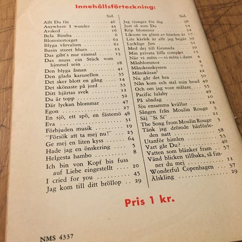 Sånger från Moulin Rouge - Visbok 73 1953