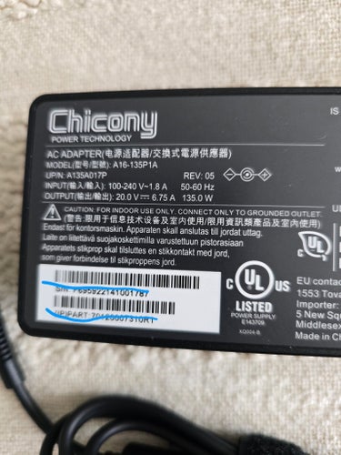 Chicony 135W AC-adapter A16-135P1A