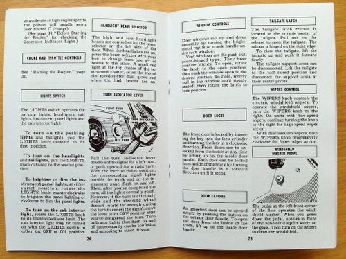 Instruktionsbok Ford Truck 1964 Series 100 till 350 och P-Series