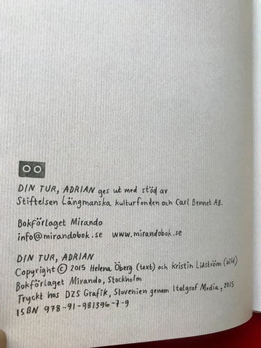 DIN TUR, ADRIAN Kristin Lidström Helena Öberg 2015