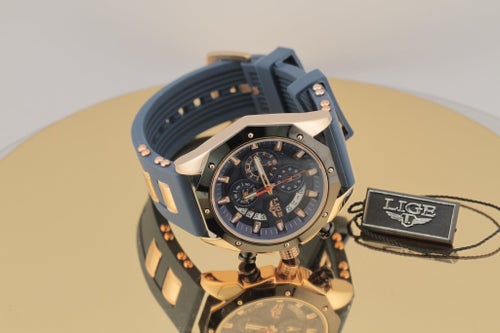 LIGE 8908 Luxury Watch Luminous Waterproof Chronograph Calendar Ny