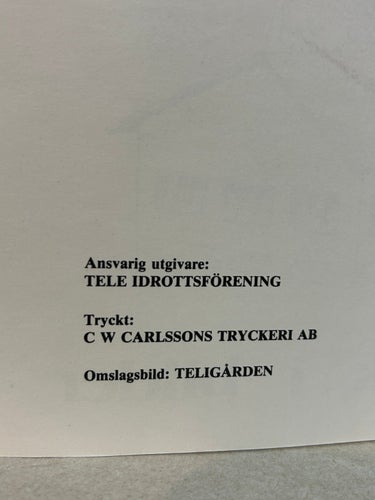 TiF Vänersborg 30 år En tillbakablick i bilder. Bok. Fine