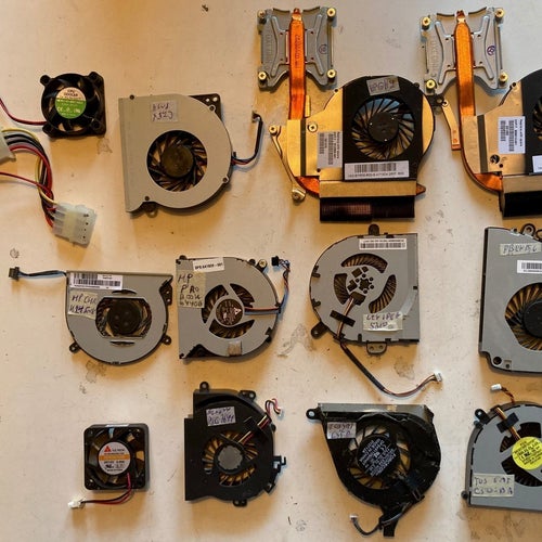 12 st CPU-fläktar lap mm Asus,HP,Leno,PackarB,Sony,Toshi ok&otestade i bef skick