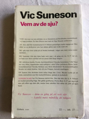 Vic Sunesson - Vem Av De Sju? (1967) Häftad