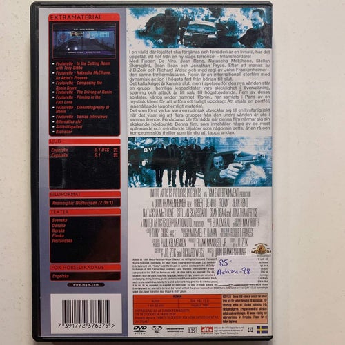 RONIN. SPECIAL EDITION 2-DVD. ACTION -98 ROBERT DE NIRO.