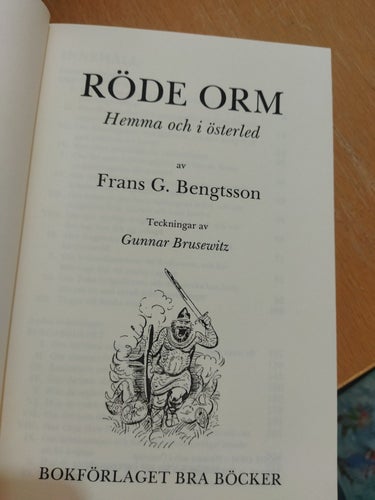 Röde Orm Hemma och i Österled av Frans G. Bengtsson, bok, very fine plus